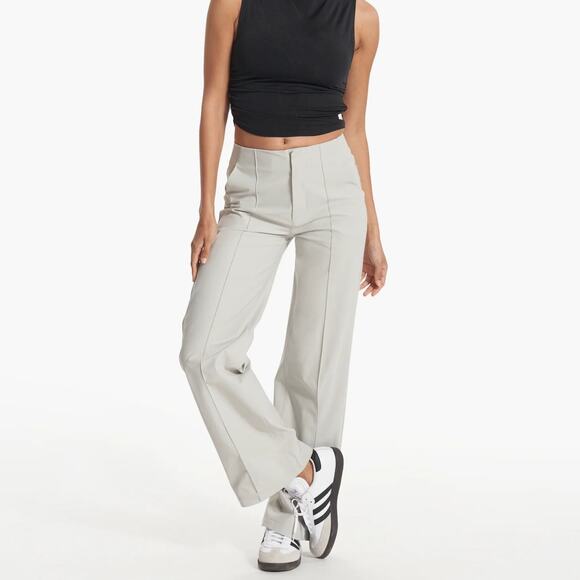 Vuori Women's Large Vapor Gray Meta Wide-leg Trousers Pants 31" Inseam - Picture 1 of 13